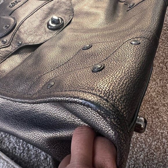 Coach Metallic Leather Rhyder Large Satchel - Picture 4 of 14
